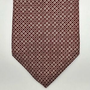 Saks Fifth Avenue Vintage Burgundy Geometric Tie